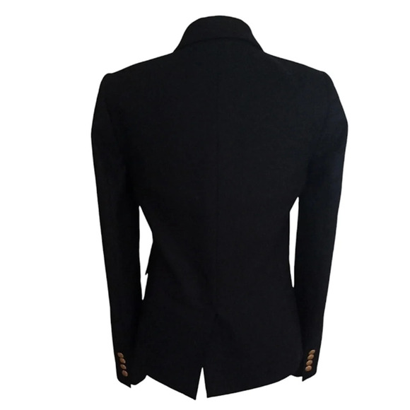 J. Crew Navy Blue Wool Blend School Boy Single Breasted Blazer Size 2 - Picture 5 of 10